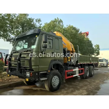 Sinotruk Howo Off Road Cargo Truck 6x6 con 12ton Knuckle Crane